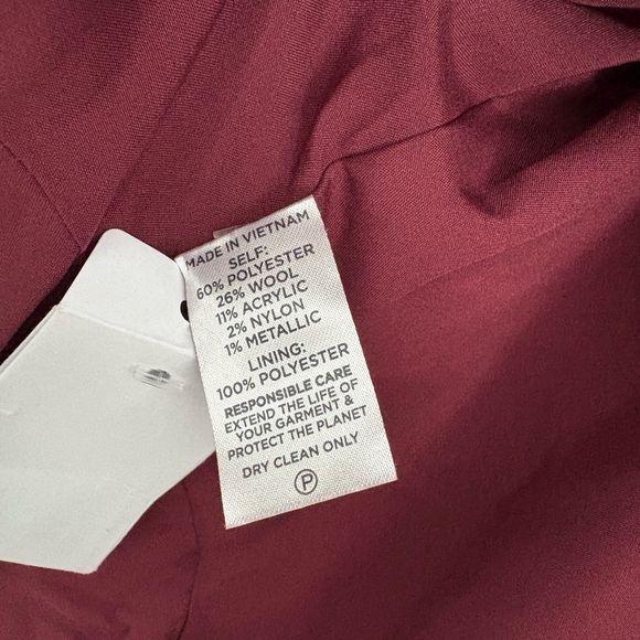 Hill House The Valentina Jacket in Burgundy Tweed NWT Size XS - Picture 6 of 10